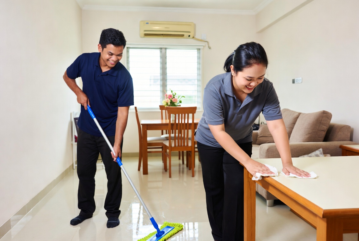Saroji cleaning team at work